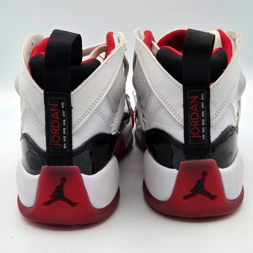 Nike Air Jordan Jumpman Two Trey White Red Black Sneakers DQ8431-106 Boys 5.5 Y